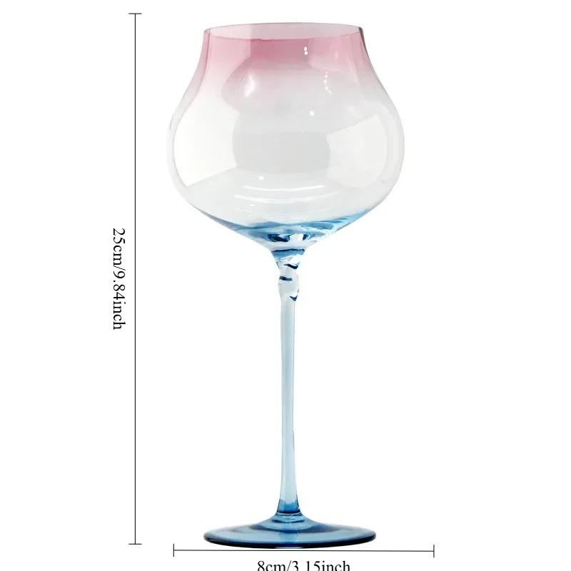 750ml 2-piece set of large capacity gradient red wine glasses, Burgundy Bordeaux red wine glasses, crystal glass wine vessels
