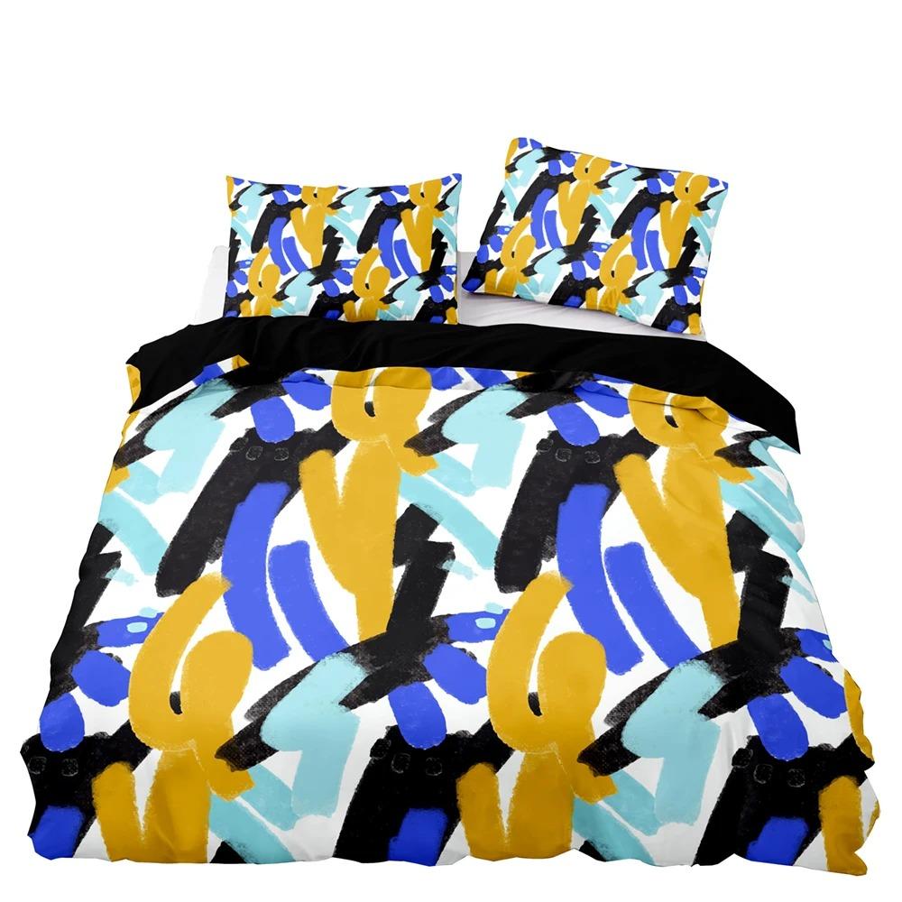 

Пододеяльник с абстрактным рисунком, размер King/Queen, современный готический комплект постельного белья с простыми штрихами, 2/3 предмета из полиэстера, пододеяльник EU single(135x200cm)