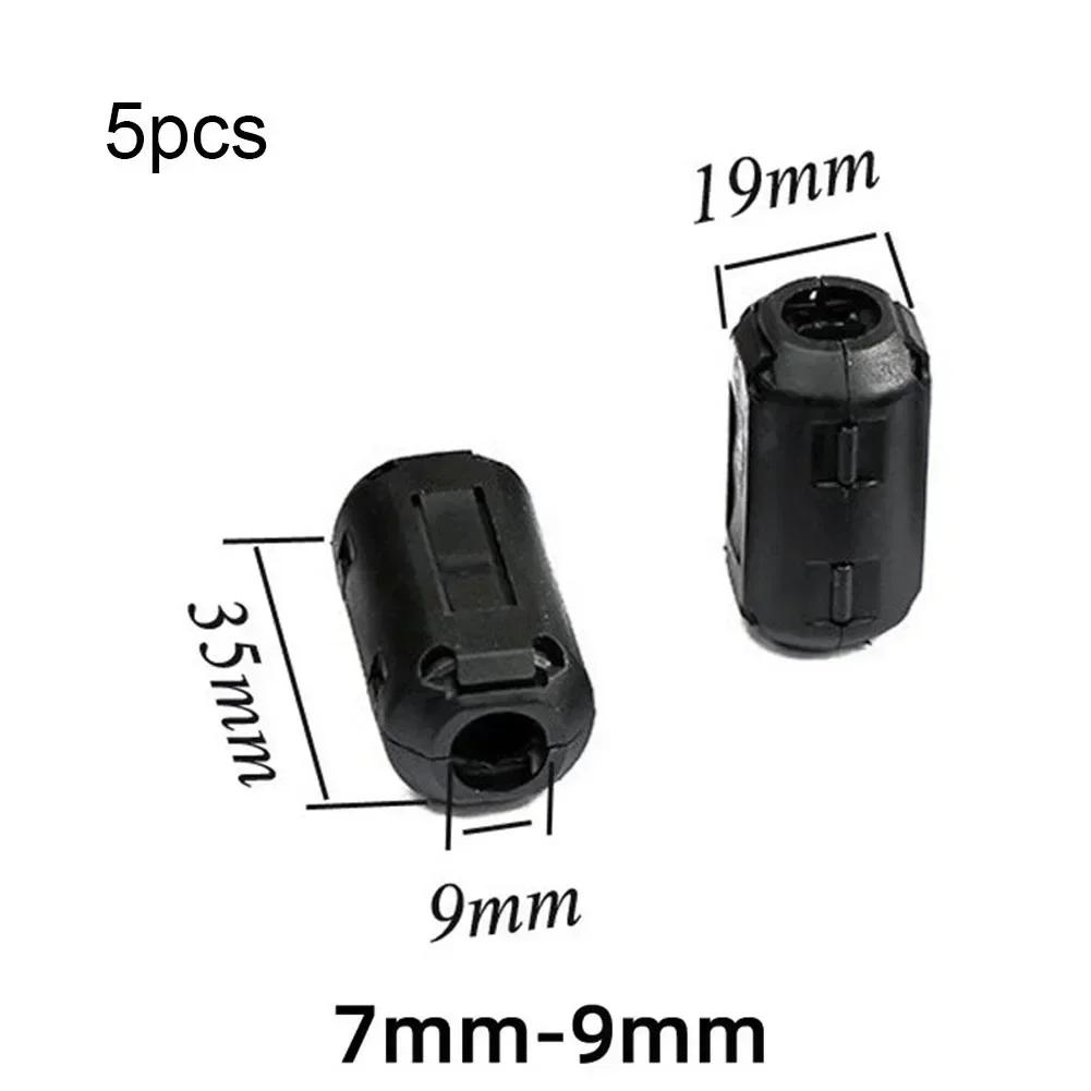 5pcs 3.5/5/7/9/13mm Toroidal Core Ferrite Bead Clip Choke RFI Noise Filter Clip For Power Cord USB Antenna HDMI Audio Cable