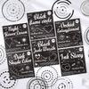 ZABC Obsidian Ring Series: 12 Sheets Circular PET Journaling Stickers.