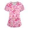 V-Neck Short Sleeve Nursing Scrub Top Women Fashionable Casual Workwear With 3D Print Design Slim Fit 2025 Collection