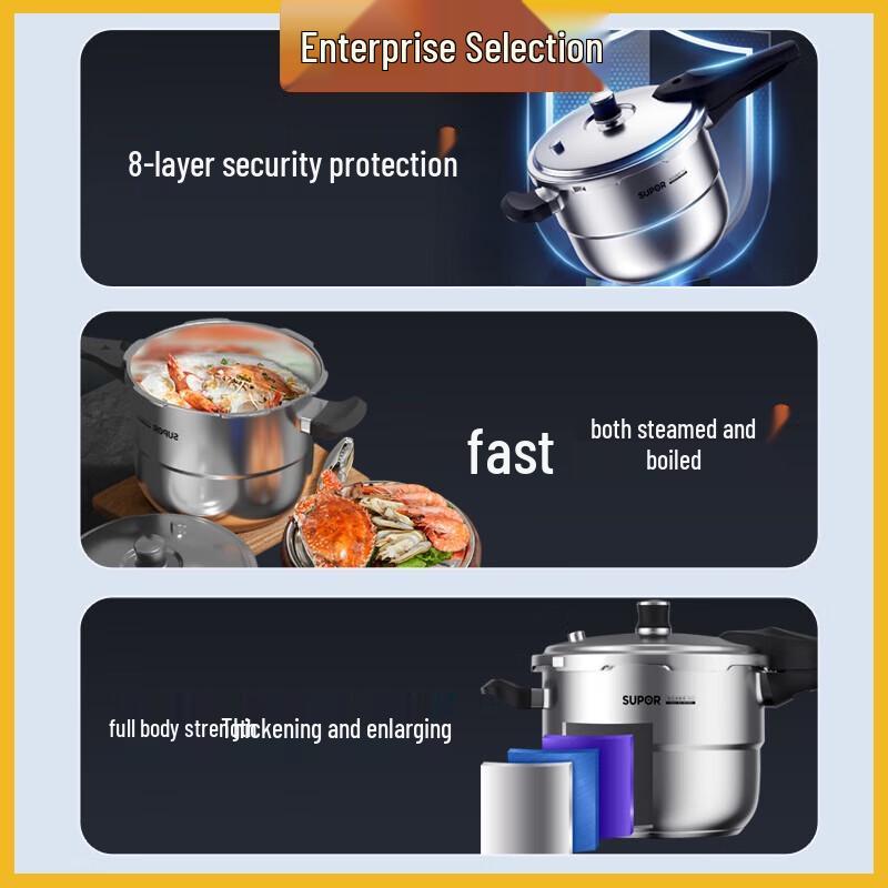 Supor YS22E 304 Stainless Steel Pressure Cooker