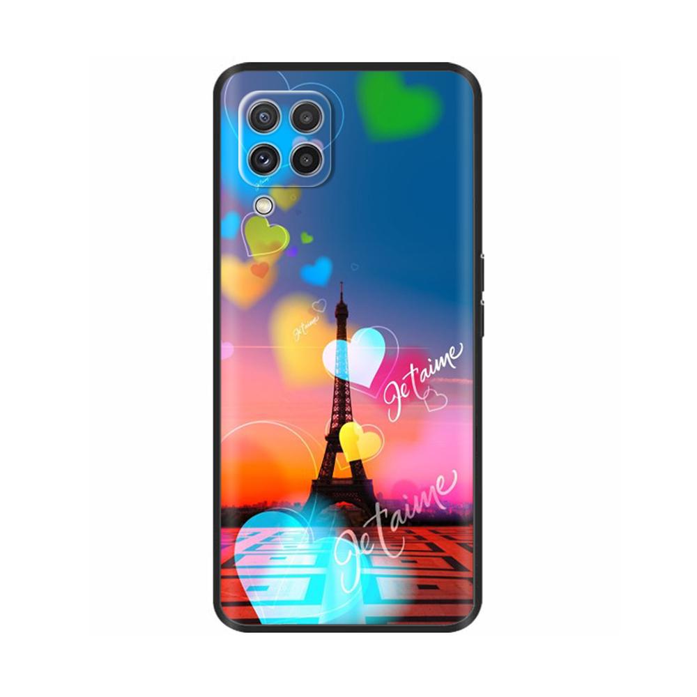 For Samsung A12 M12 F12 Case Stylish Painted Cover Soft Liquid Silicone Phone Case For Galaxy A12 A M F 12 Fundas TPU Capa Black