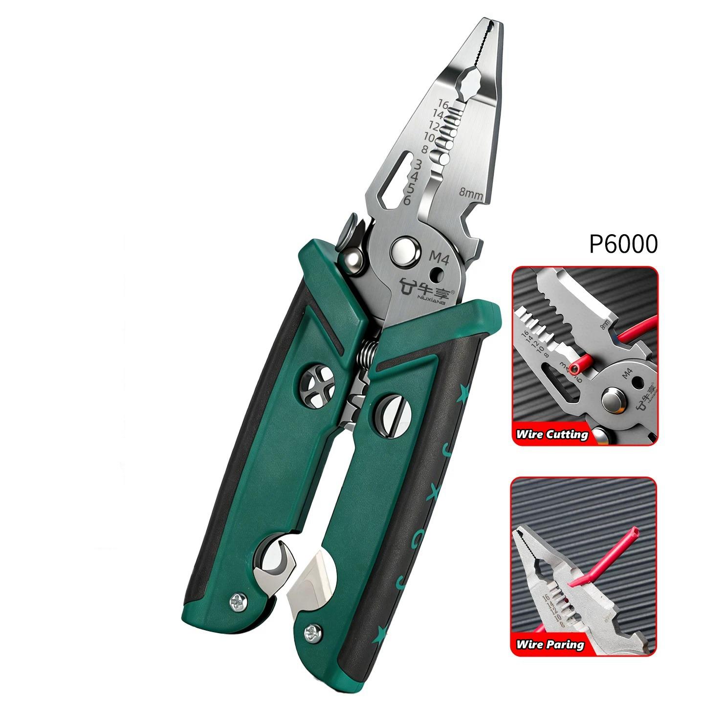 18 in 1 Electrician Pliers Multifunctional Wire Stripper Crimper Pliers Crimping Cutting Professional Electrician Tool зелёный