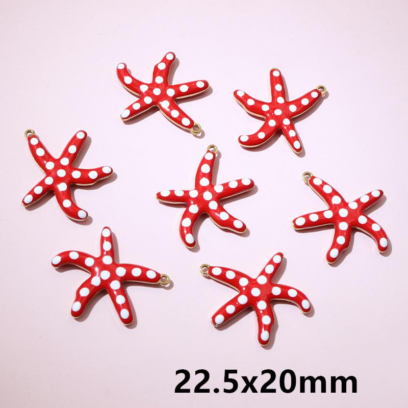 10pcs 2-Sizes Stainless Steel Starfish Charms Pendant Enamel DIY Jewelry Making Accessories Findings Bracelet Necklace Earrings