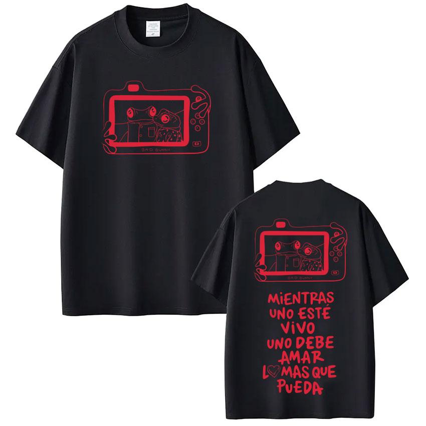 new Rapper Bad Bunny Tour Print T Shirt Unisex Hip Hop Oversized Tshirts Summer unisex Cotton Loose S