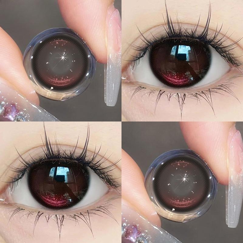 

Mill Creek 1 Pair Contact Lens Black red Korean Lenses Yearly Soft and Comfortable Lenses Christmas and New Year Eye Makeup -4.50
