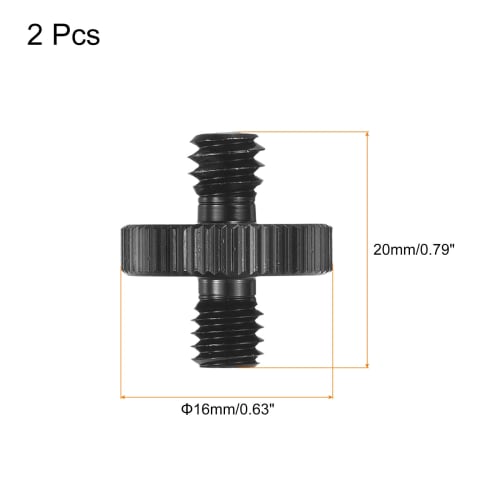 uxcell Microphone Stand Adapter, 1/4 Male To M6 Male Screw Thread Adapter for Microphone Stands, Cameras, and Tripods, Pack of 2