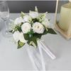 Bridal Bridesmaid Wedding Bouquet White Silk Flowers Roses Wedding Accessories Mariage Bouquet Artificial Flower
