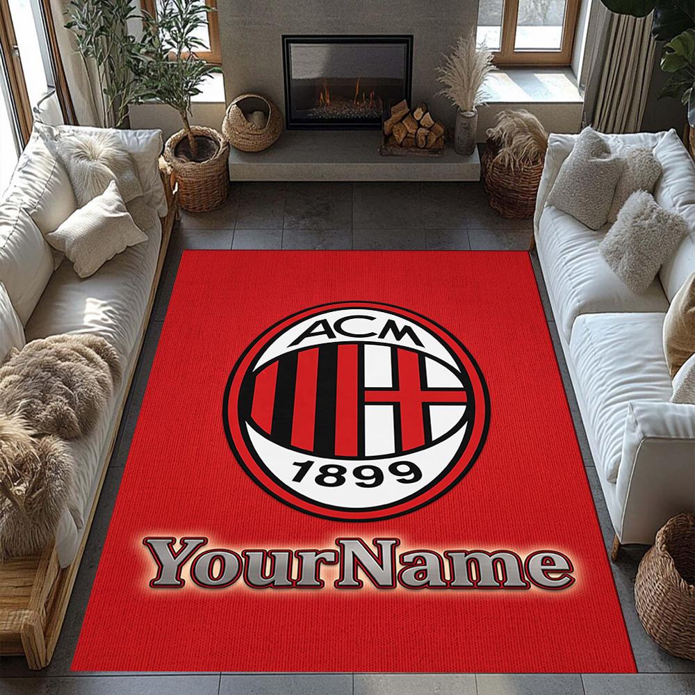Ac Milan Personalized Text Carpet Suitable for Dining Room Kitchen Study room Living Rooms Anti-slip Rug Decorate Offices