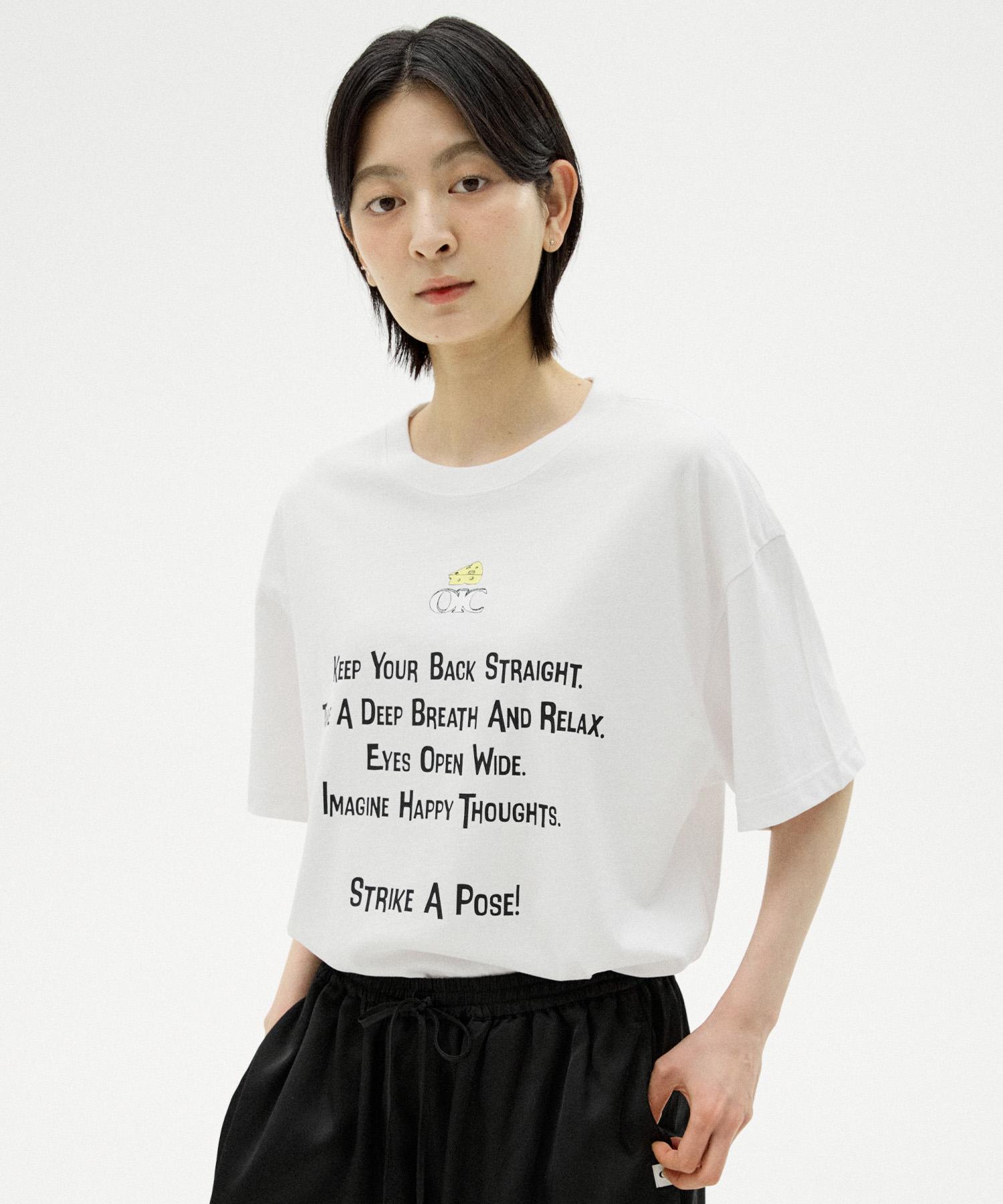 Oioi Collection Cheese Typographic Oversized T-Shirt [White] S