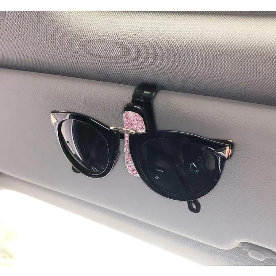 Glasögonhållare Bil Solskydd Solglasögon Glasögon Fäste Med Biljettkortklämma Biltillbehör Glasögonhållare