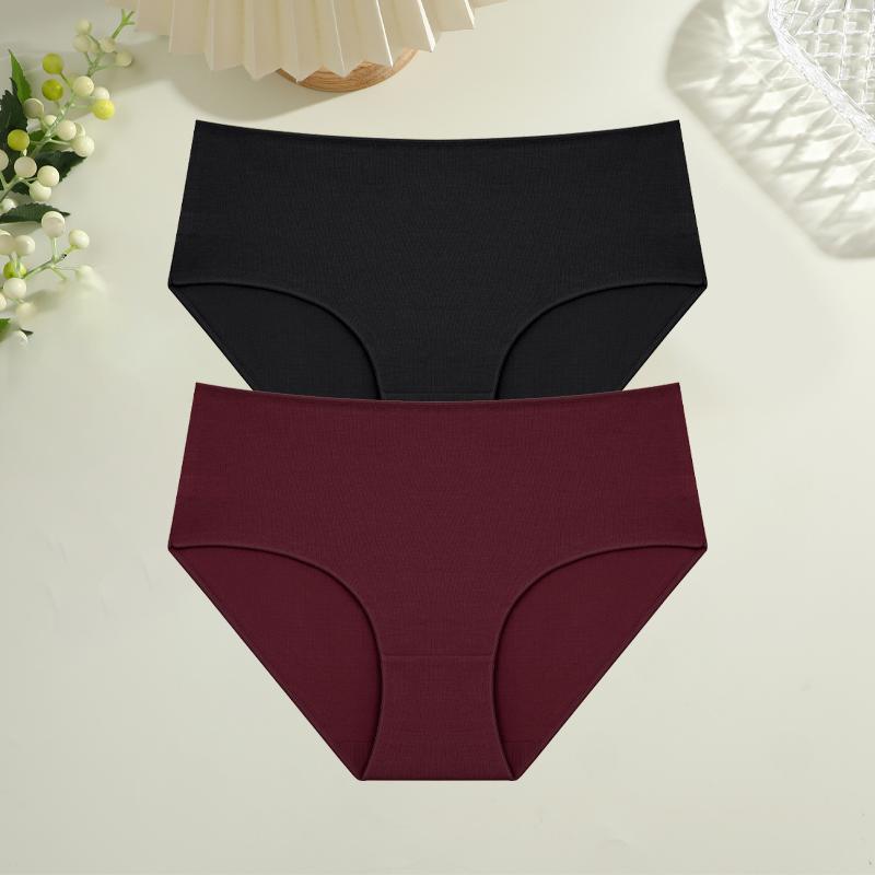 

FINETOO 2 шт./комплект хлопковые трусики с высокой талией большого размера однотонное нижнее белье женские удобные трусы эластичное нижнее белье S-XXL нижнее белье XL&2pcs