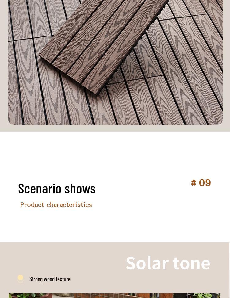 Piso à Prova d'Água para Terraço Exterior: Madeira Plástica Sólida Autoportante, Anticorrosiva.