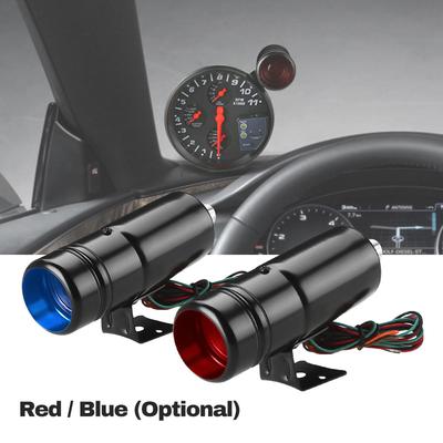 Nastavitelný otáčkoměr 1K-11K RPM Tacho Gauge Hliníkové řazení Světle modrá/červená LED Světle Černý povrch