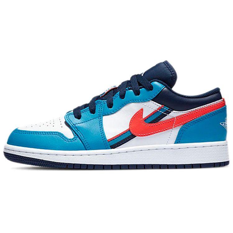 

Детские кроссовки Air Jordan 1 Low GS Game Time Blue White Flash-Crimson CV4892-100