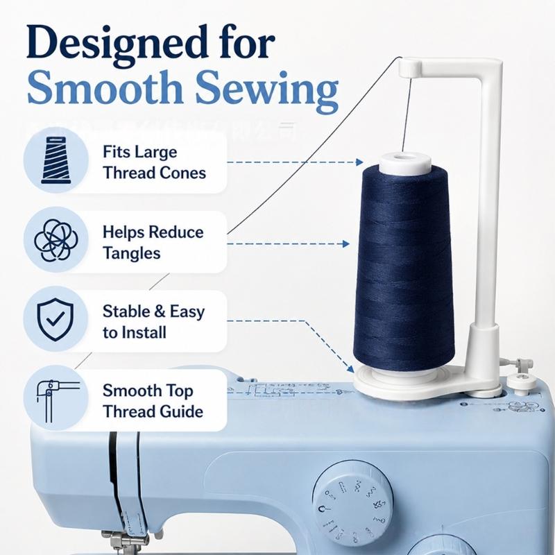 Home Sewing Thread Spool Stand for Craft Desks, Freestanding Guide Rack for Routine Thread Reach and Cleaner Table Use