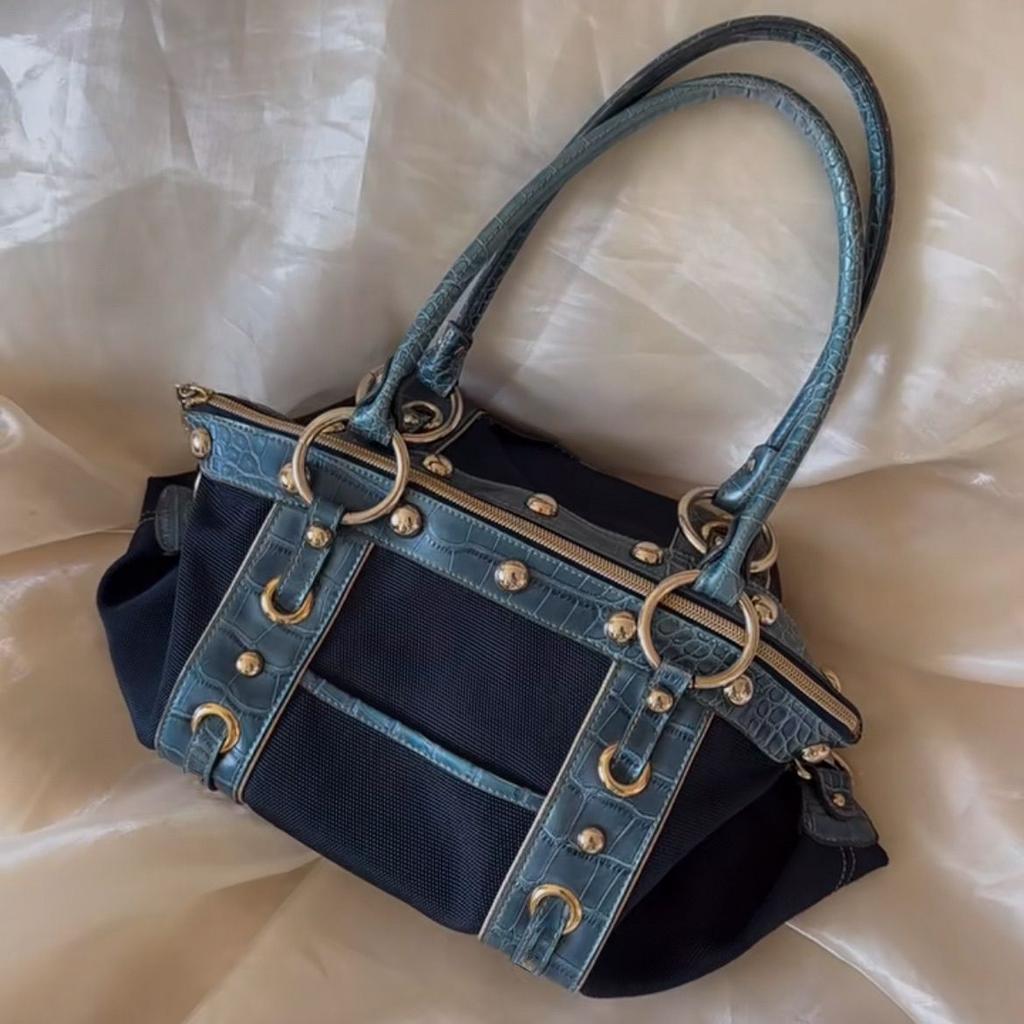 Moda Vintage Americana Y2k Fibbia Metallica Borchie Cinturino Borsa Grande Capacità Portafoglio Cellulare Borsa a Spalla Borsa Donna Portamonete