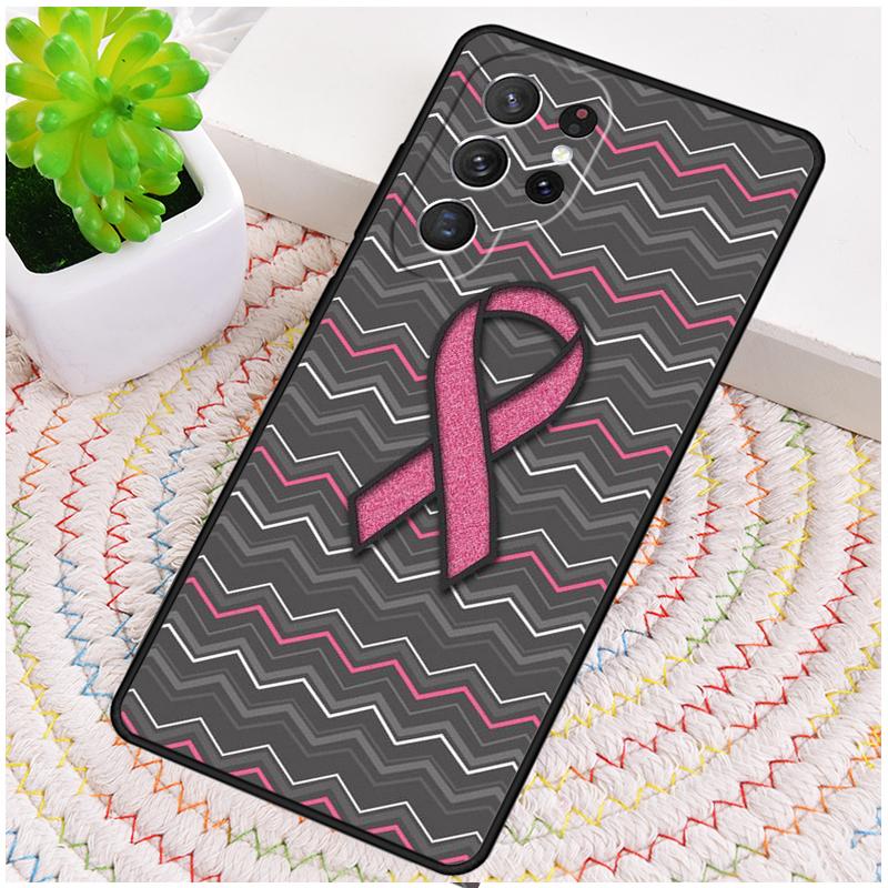 

Girly Breast Cancer pink Ribbon Silicone Phone Case For Samsung Galaxy note 10 pro S26 S24 S23 S22 S21 Plus S25Ultra Cover Galaxy S25