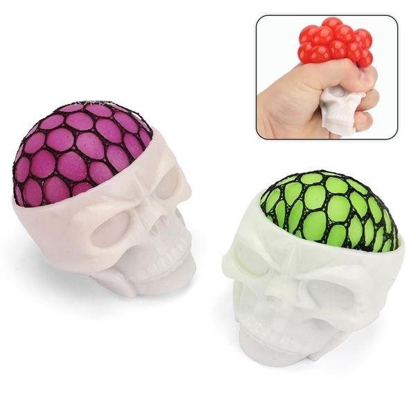 Brain Anti-stress Ball with Its Anti-stress Skull Support