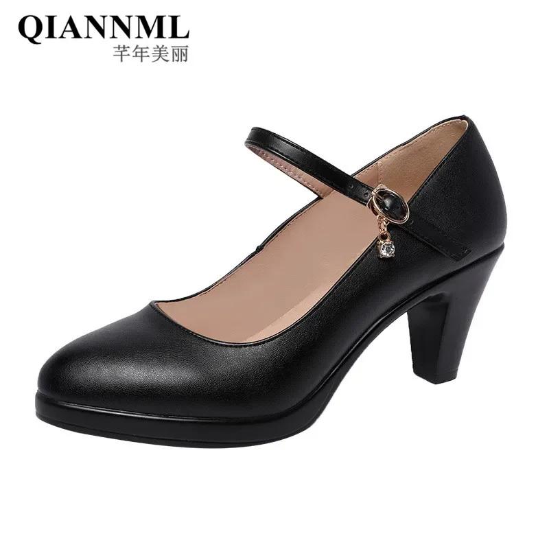 6cm 8cm Mărime Mică 32-43 Mary Janes Joase Pantofi Albi de Nuntă Mireasă Pantofi cu Platformă 2025 Pantofi cu Toc Înalt Damă Birou Model