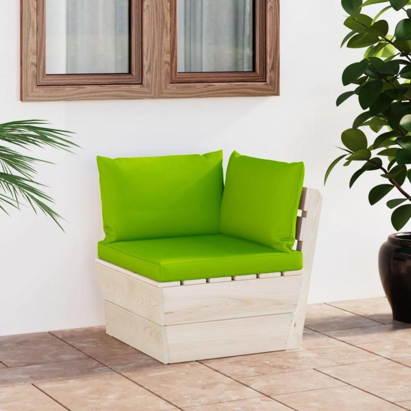Day and Night - Day and Night Corner Sofa Made of Garden Pallets with Impregnated Fir Cushions