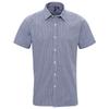 Premier Men's Micro Gingham Check Cotton Short-Sleeved Shirt