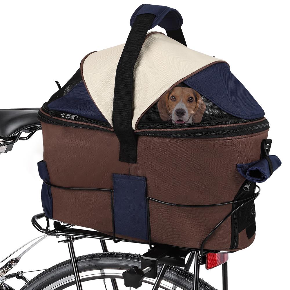 Comfortable Padded Dog Rear Bicycle Basket Pet Commuter Seat Basket for Rear of Bicycle Easy to Install