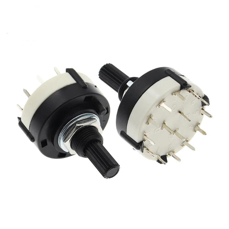 RS26 Rotary Band Selector Switch 1-4 Pole Position 3/4/6/12 Adjustable Gears for Hobbyist Electronic DIY Project Circuit Control