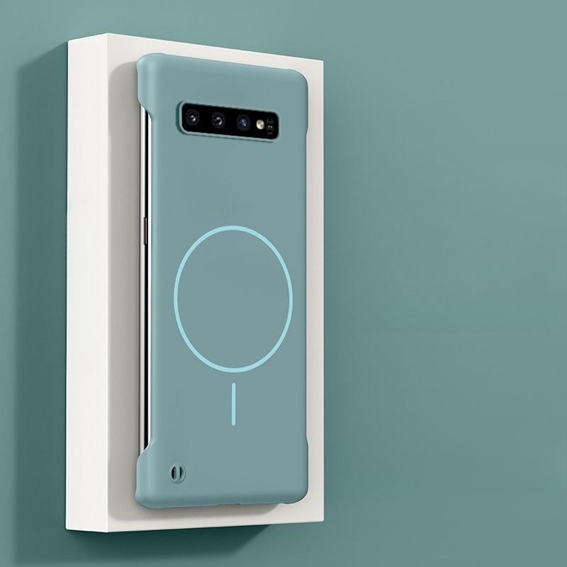 Pentru Husă de Telefon Magsafe fără Ramă pentru Samsung S10 Plus S20+ S21 FE S22 S23 Note 20 Ultra Subțire Fără Ramă PC Dur Acoperire Magnetică