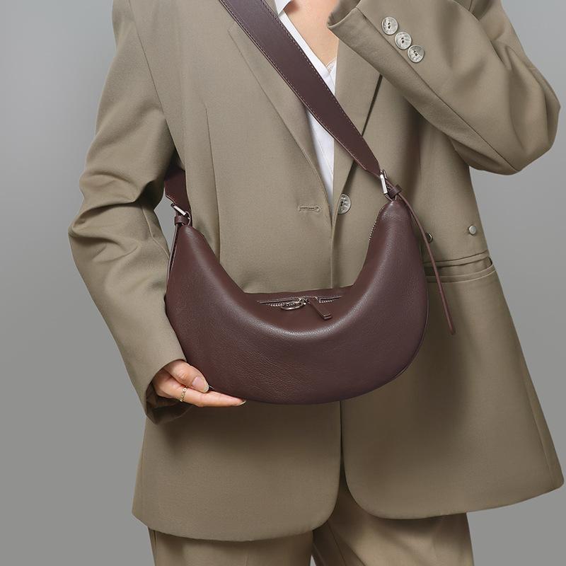 Bag Women'S Bag Autumn And Winter Leather Shoulder Messenger Bag Fashion High Sense Commuter Crescent Moon Dumpling Bag