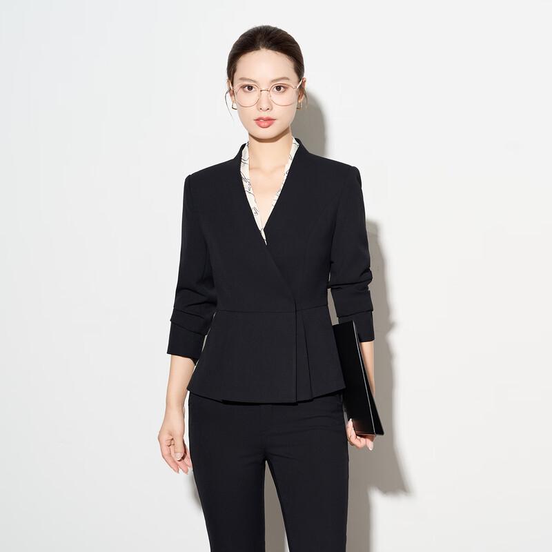 Teluoman Women s V-neck Professional Suit Set XL