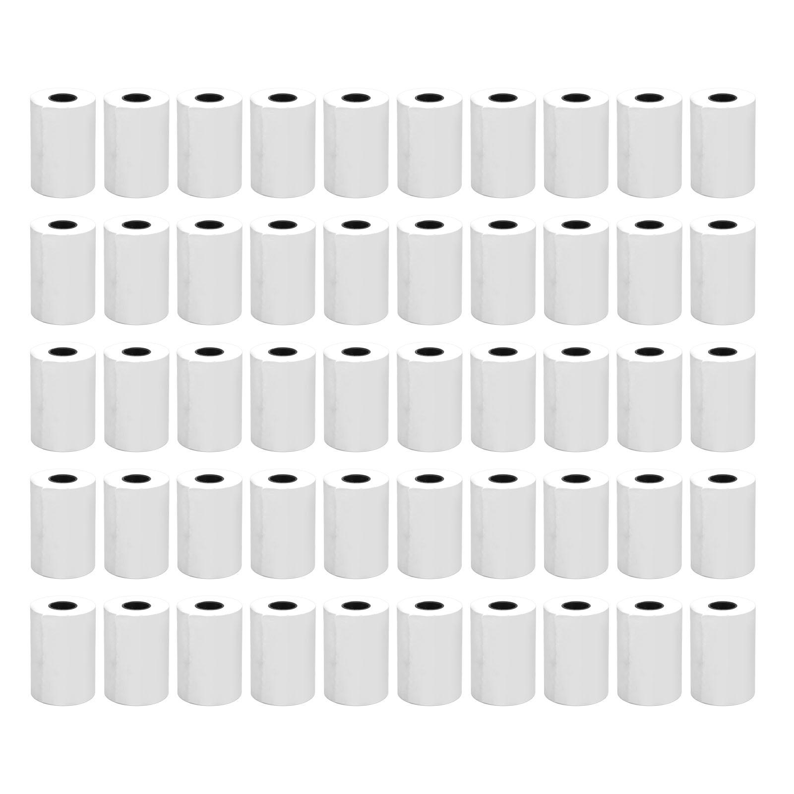 50 Rolls Thermal Paper Rolls 57mm to 50mm Smoothing Proper Tightness Lightweight Receipt Paper Rolls for Replacement