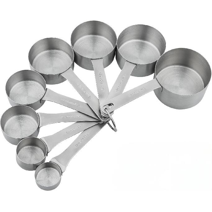Smithcraft Measuring Cups and Spoons Set 18, 18/8 Stainless Steel Measuring Cups and Spoons Set, Metal Measuring Cups and Spoons Set, 8 Measure Cups