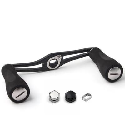 EVA Knob, Aluminum Alloy, Silver, 100mm Centerline, 110mm Overall Length, Compatible with Shimano, Daiwa, and Abu Garcia Baitcasting Reels. Replacemen