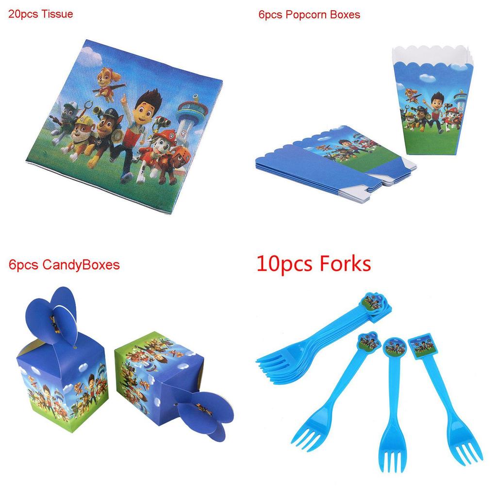 Festive Paw Patrol Kids Birthday Party Supplies With Colorful Decorations And Tableware Essentials