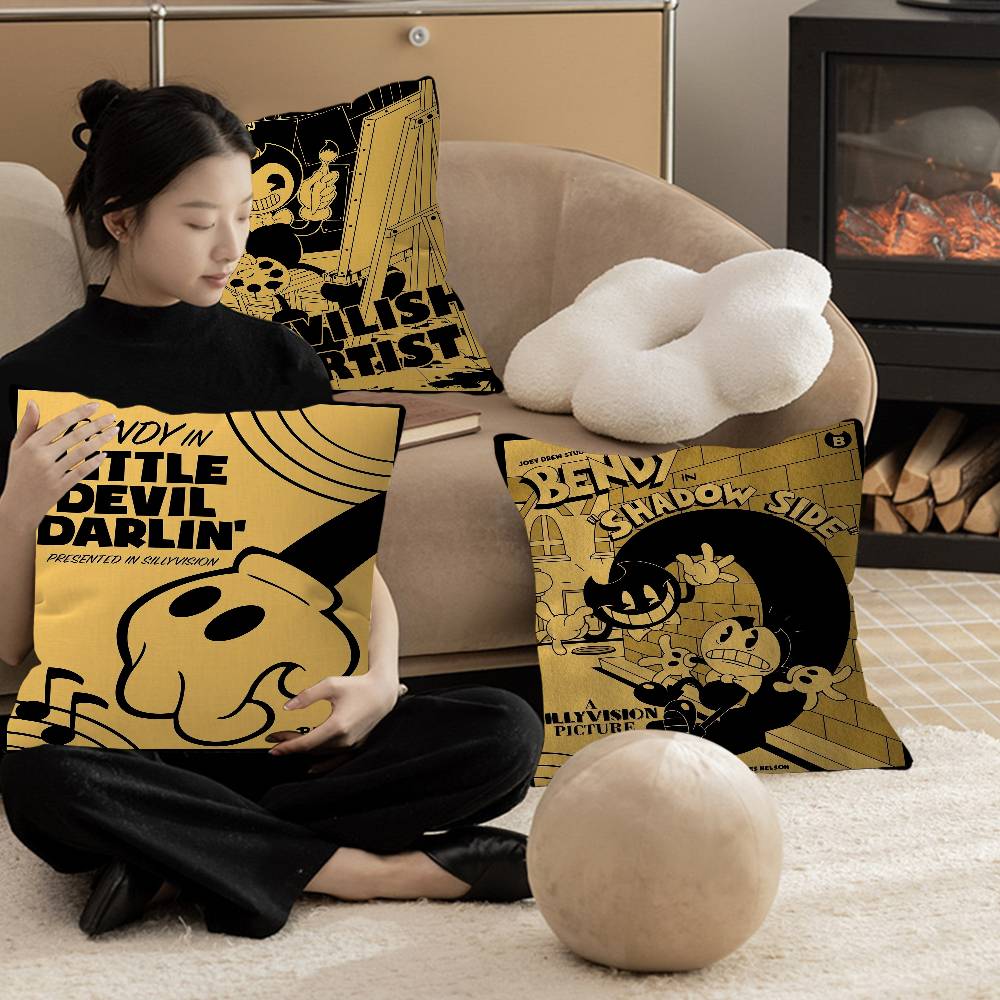 BBendy AAnd The IInk MMachine Decorative Room Aesthetics Pillow Case Home Decor Bedroom Sofa Bed Couch Pillow Cover x
