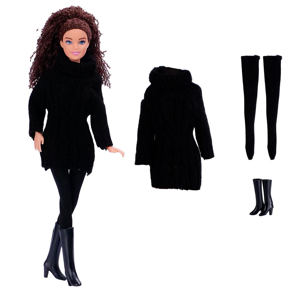 1/6 Babi Doll Clothes For 29-32 CM Dolls Accessories Knitted Cotton Sweater Dress Doll Clothing Shoes 11.5 Inch Doll Coat JJ