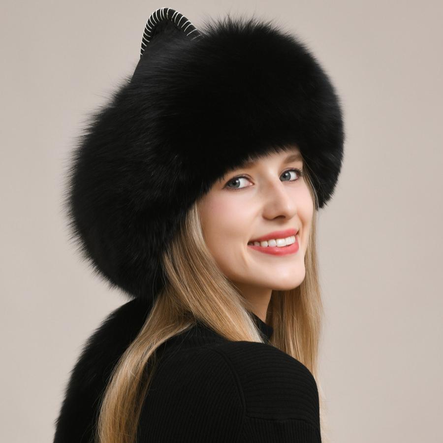 Fox fur hat female male winter northeast ear protection warm genuine leather Mongolian hat ethnic style fur hat female winter