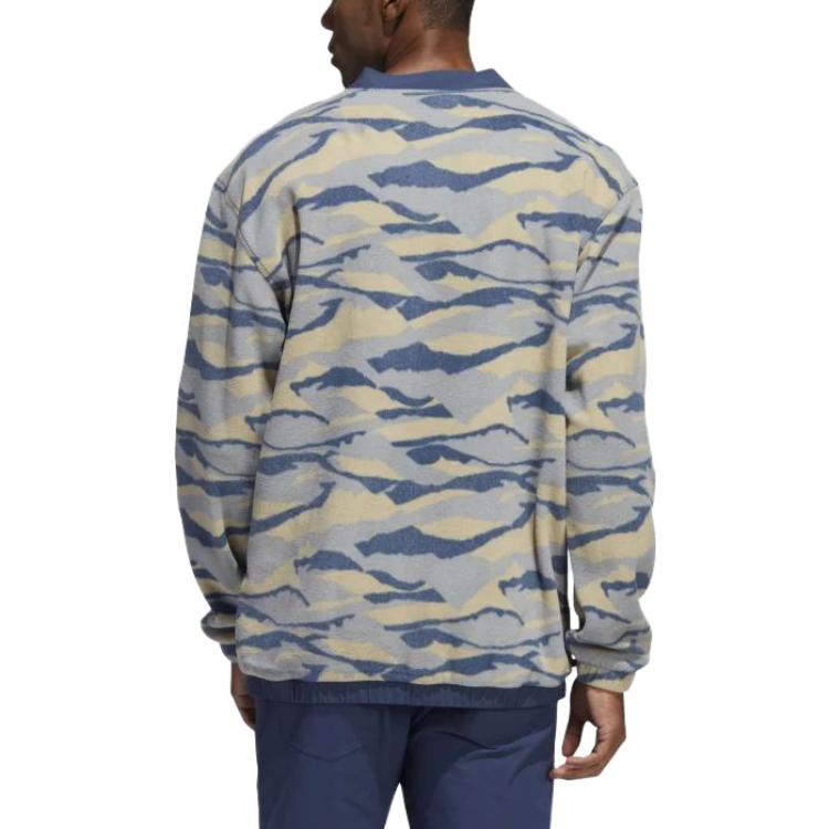 Adidas Logo Camouflage Print Crew Neck Sweatshirt Men Tops Multicolor HF6525