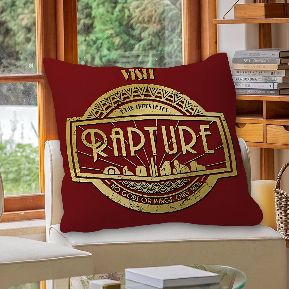 Retro B-Bioshock R-Rapture Game Office Cushion Pillowcase Car Cushion Cover45X45CM Lumbar Pillowcase Sofa Pillowcover