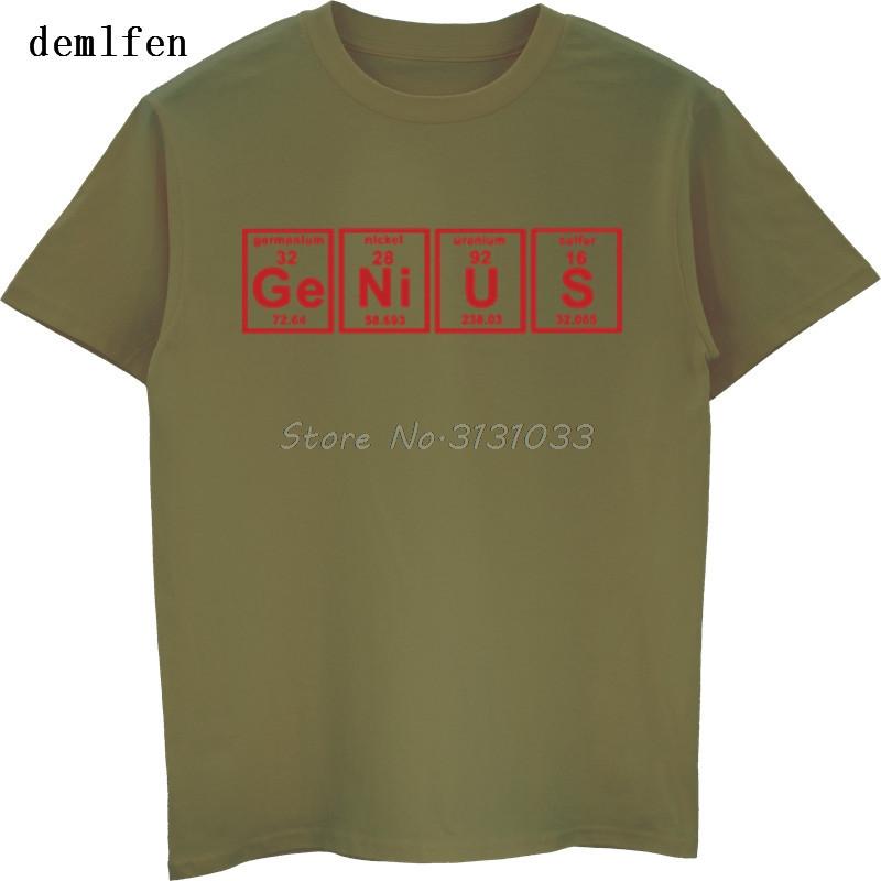 Funny Genius Periodic Table Science Chemistry T-shirt Summer Adult Printed Mens Cotton T Shirt Casual Unisex Tees Tops