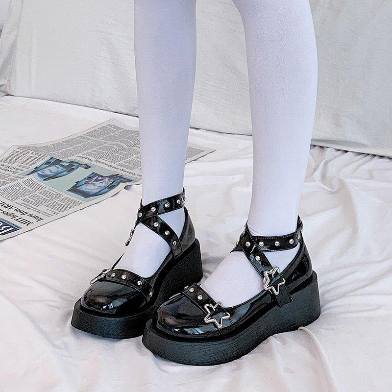 Lolita Shoes Female Japanese Retro Thick -Soled Waterproof Platform College Student Cosplay Costume Shoes Kawaii Mary Jane Shoes