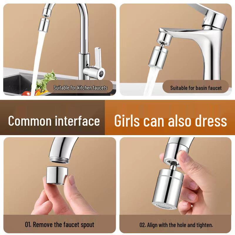 Drehbarer, druckbeaufschlagter Spritzschutz-Wasserhahnverlängerungskopf