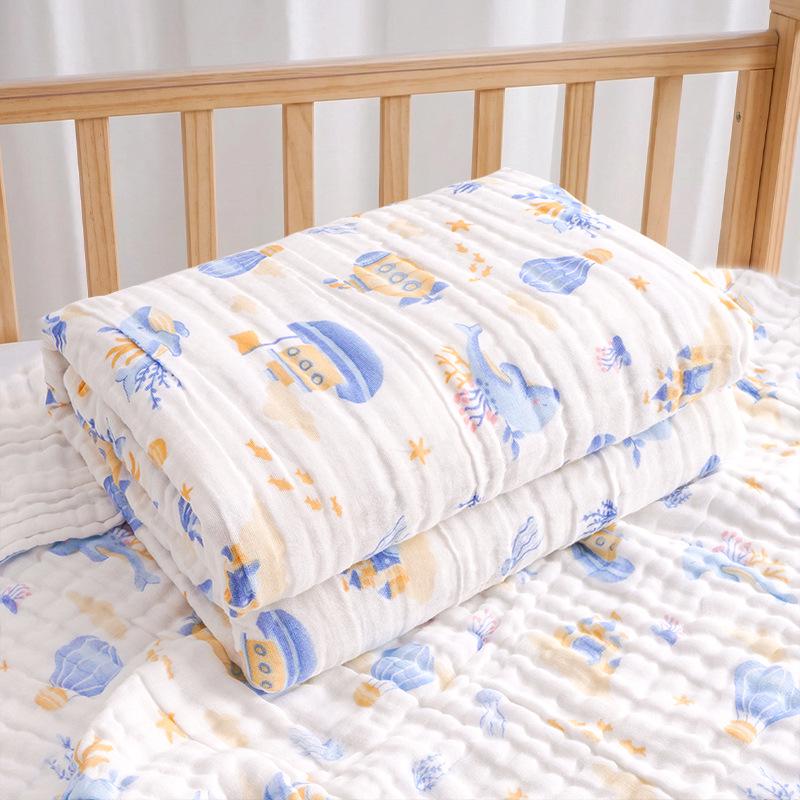Ultra-Soft Baby Bath Towel - Pure Cotton Gauze, Absorbent, Six Layer for Newborns & Children