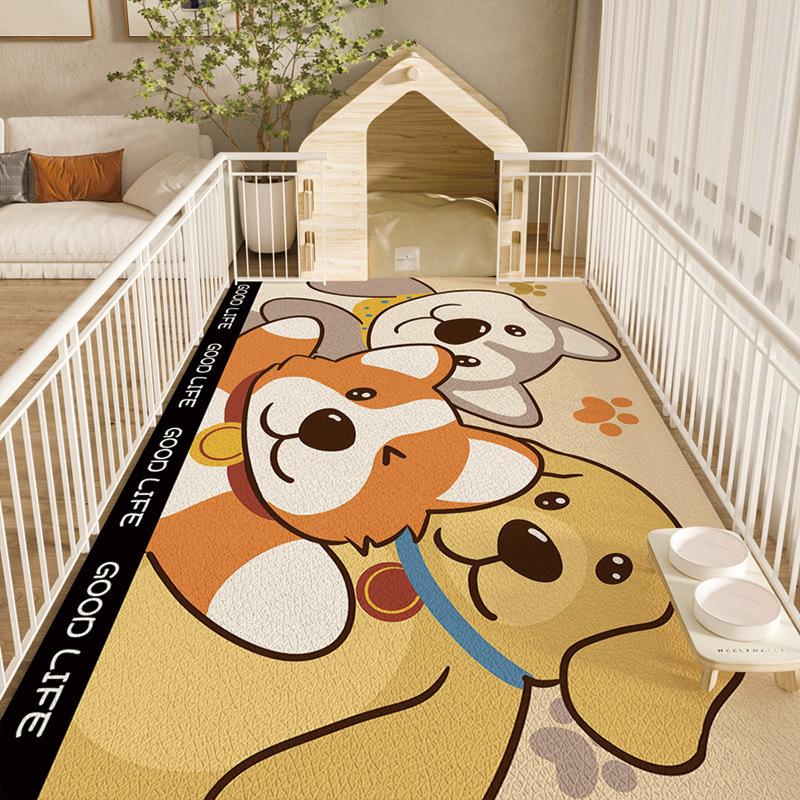 Cartoon-Buchstaben-Knochen-Haustier-Spielgehege-Matte Wasserdicht Rutschfest Fleckenresistent Leicht zu reinigen Große Matte für Hund Katze Indoor-Spielgehege