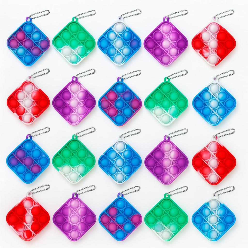 Pop Squeeze Set Fidget Decompression Stress Bubble Washable Christmas Night Halloween [KOREWA] Giveaway/PresentPush 24-Piece (Random Colors) Toy,