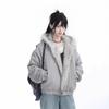 Retro Fur Collar Hooded Cotton Coat Women'S Winter Feeling Thickened Plush Cotton Coat