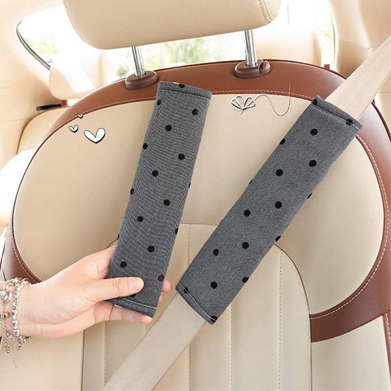 Women S Car Seatbelt Shoulder Pad Polka Dot Bow Soft Protector