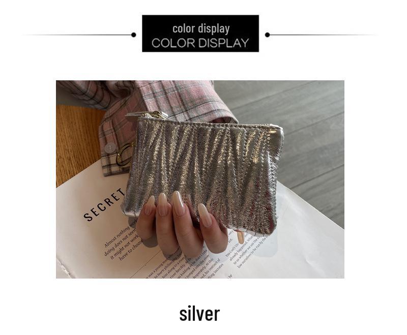 Embroidered Cowhide Leather Coin Purse & Card Holder with Zipper – Women's Key & Lipstick Storage Handbag.